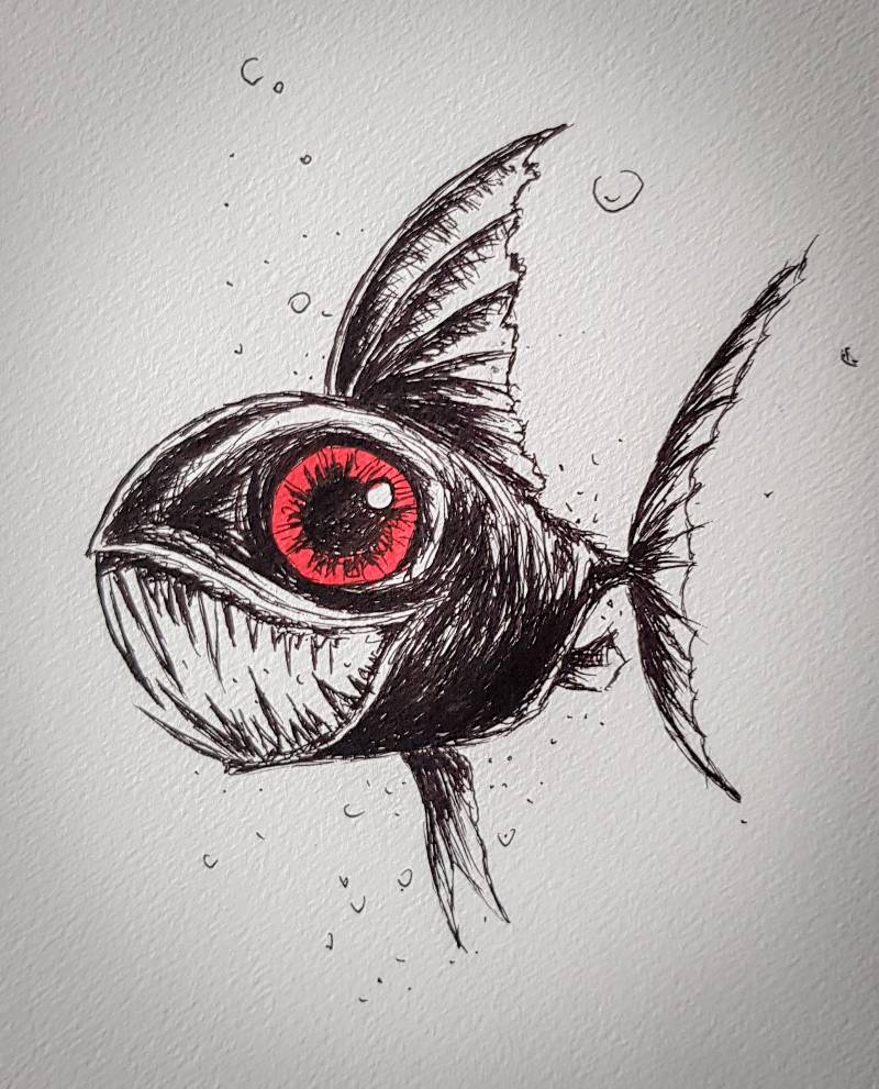 fish by olcia_maciejewska (Ink, Markers)