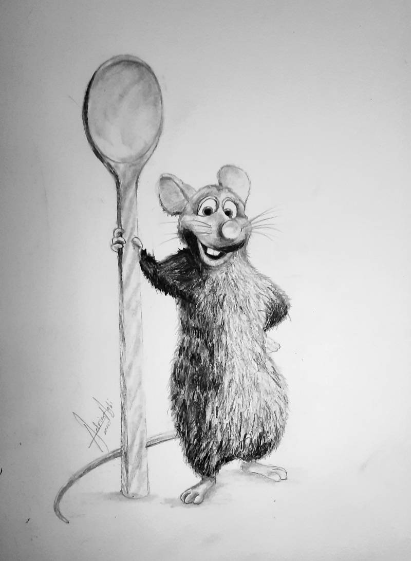 rodent by AyDreeAn (Pencil, Markers)