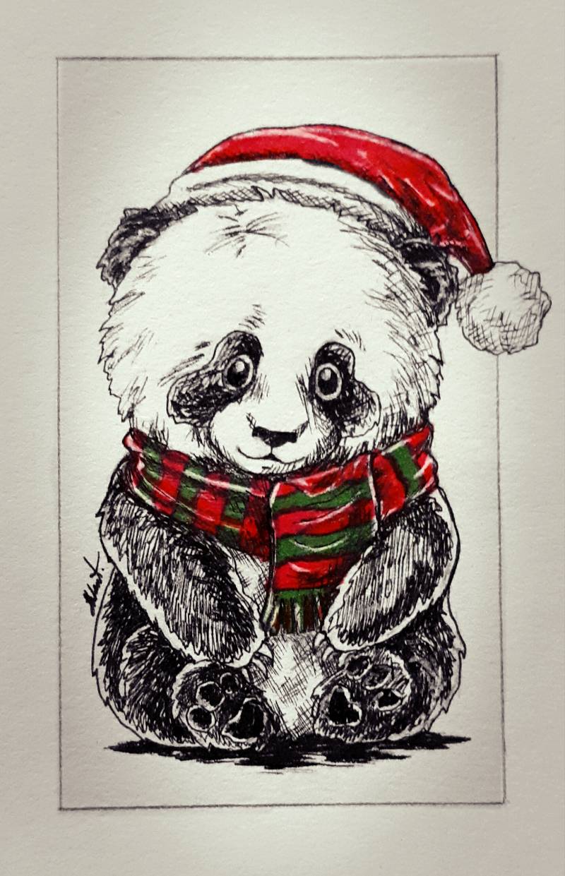 panda by Jesseeker44 (Ink, Markers)