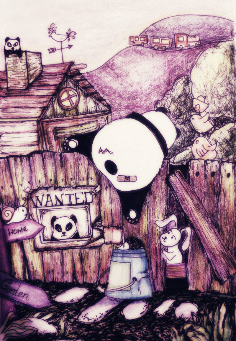 panda by 19anonymous94 (Colored pencil, Pen)