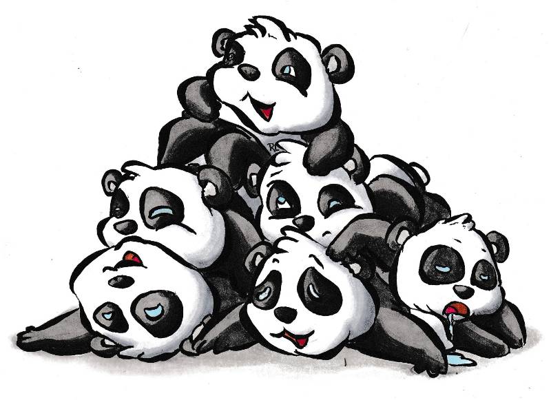 panda by royslittlescribbles (Ink, Markers)