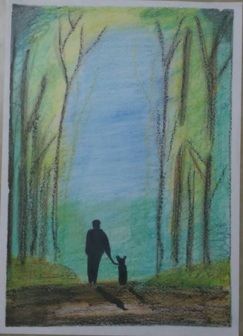 woods by Sidra_22 (Oil pastel, Markers)