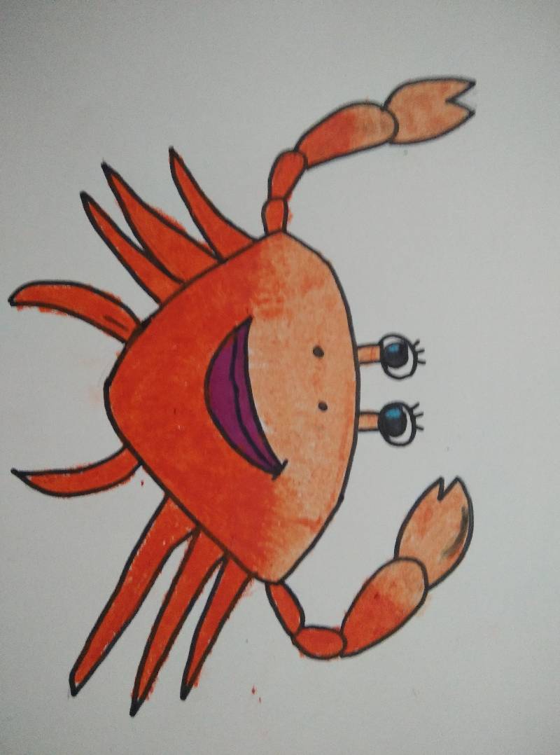 crab by Kimmy13 (Pencil, Markers, Oil pastel)