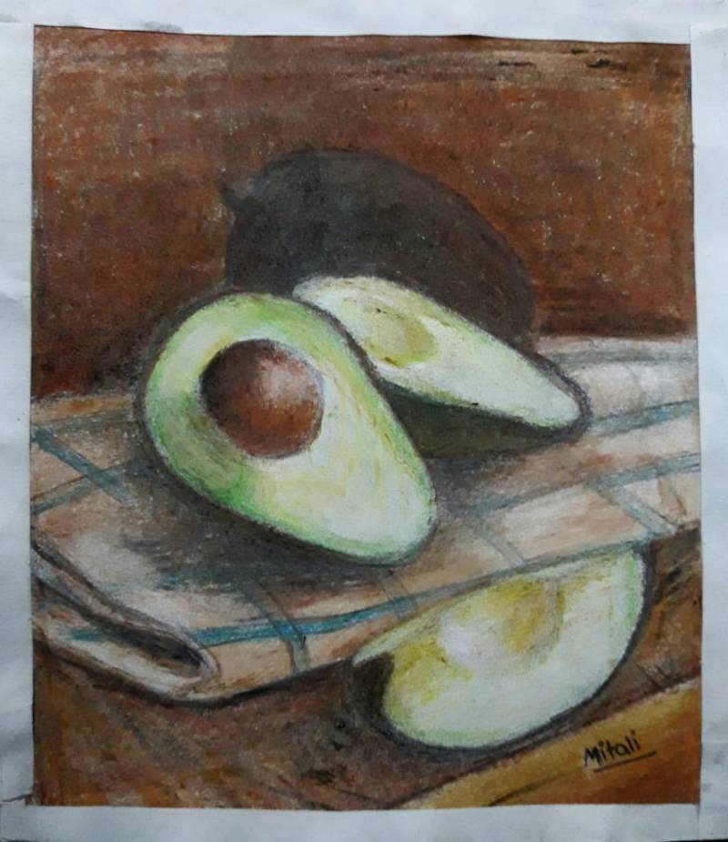 fruit by mitali__ (Oil pastel, Colored pencil)