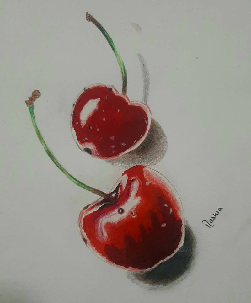 fruit by Nashra (Watercolor, Colored pencil, Pencil)