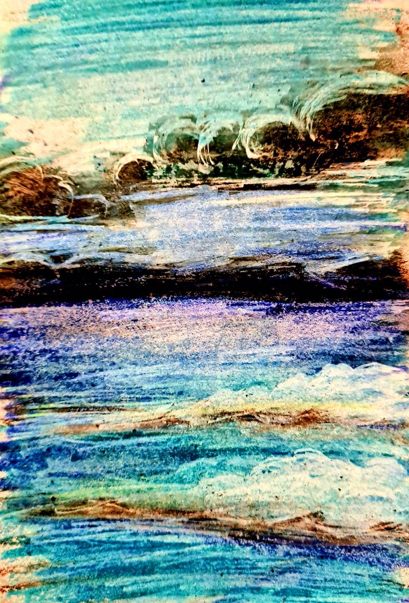 ocean by Azolla (Oil pastel)