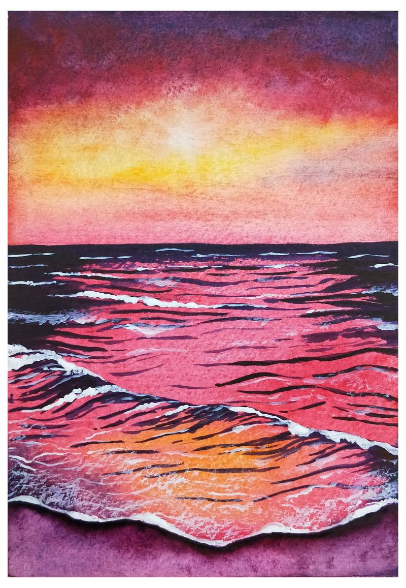 ocean by dorthia87 (Watercolor, Acrylic paint)