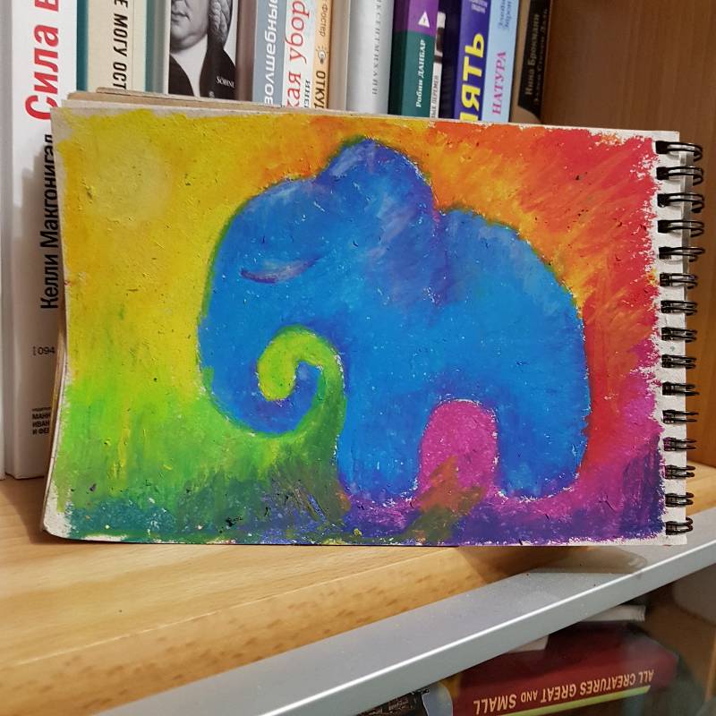 elephant by yoyogiki (Oil pastel)