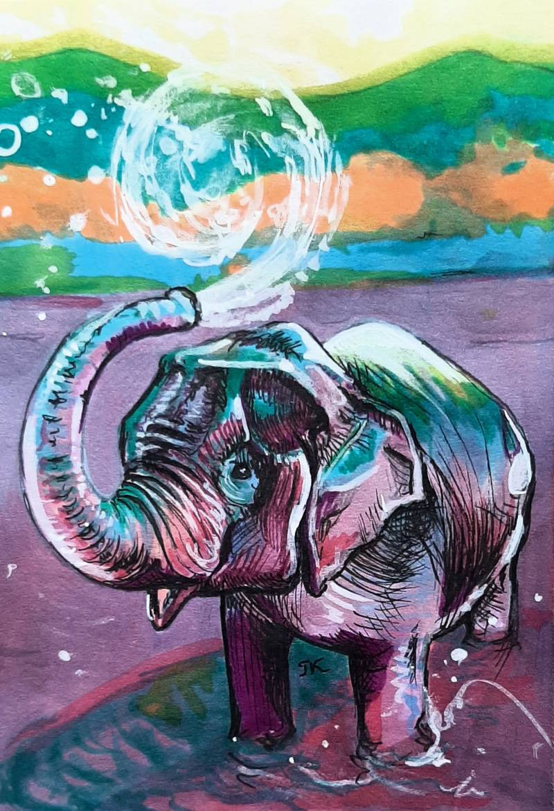 elephant by tamileexyz (Pen, Markers)