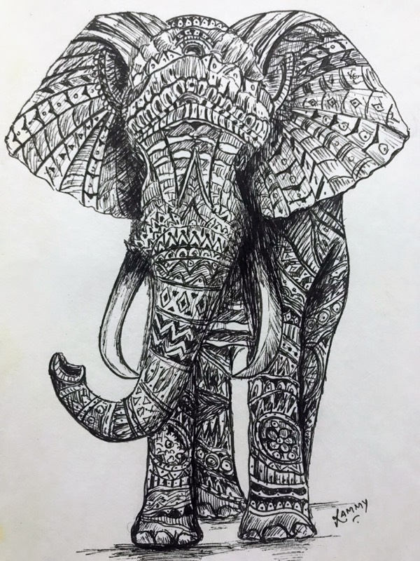 elephant by RammyArtworks (Pen, Ink)