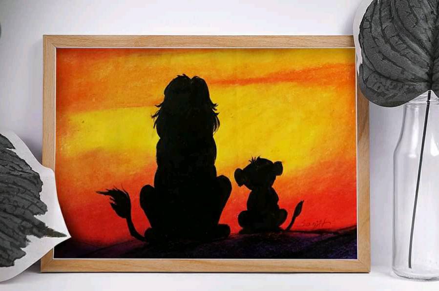 lion by SanjitKumarpaul (Oil pastel, Pencil)