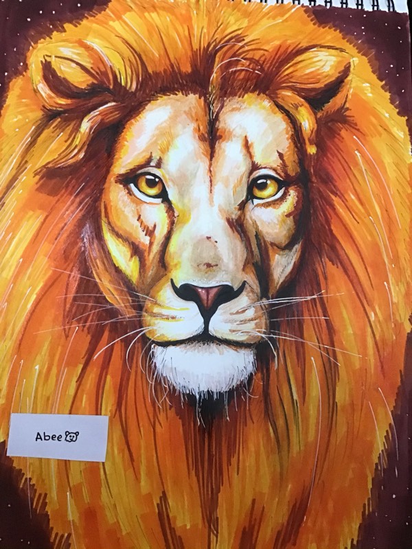 lion by Abee (Markers, Colored pencil)