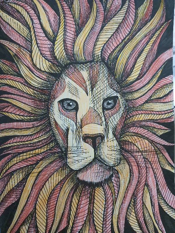 lion by silviassh (Markers, Colored pencil)