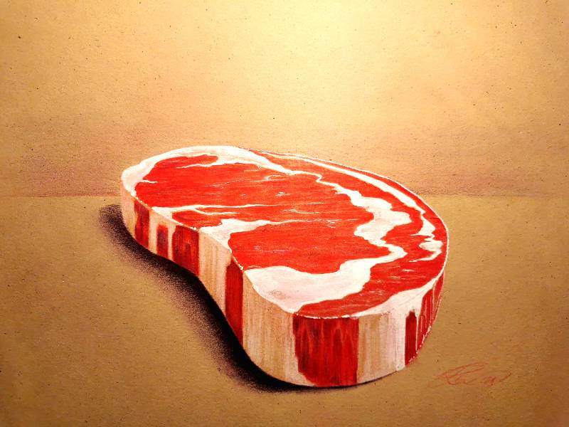 steak by canvasron (Colored pencil, Acrylic paint)