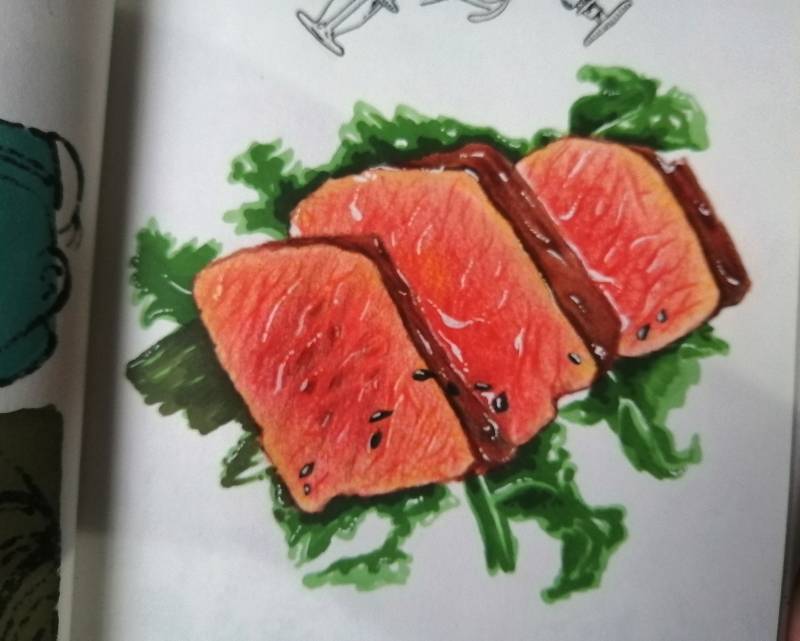 steak by NatGarcia (Colored pencil, Markers)