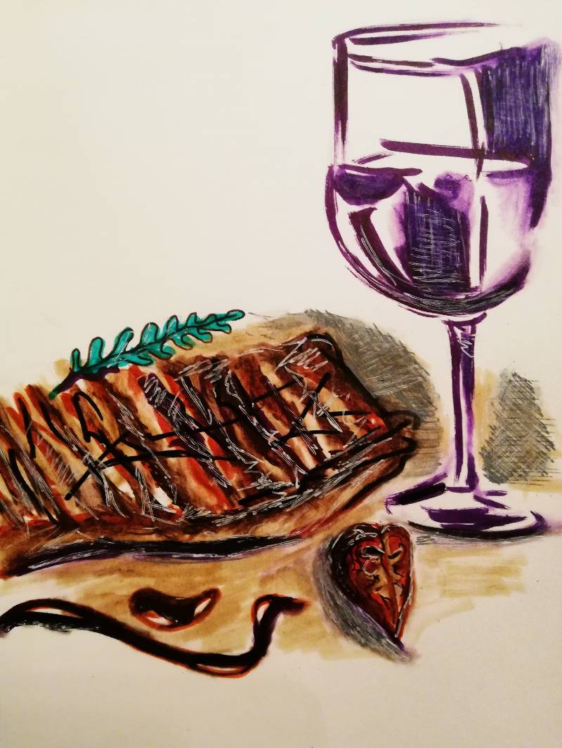steak by Fekla_Ogurcova (Pen, Markers)