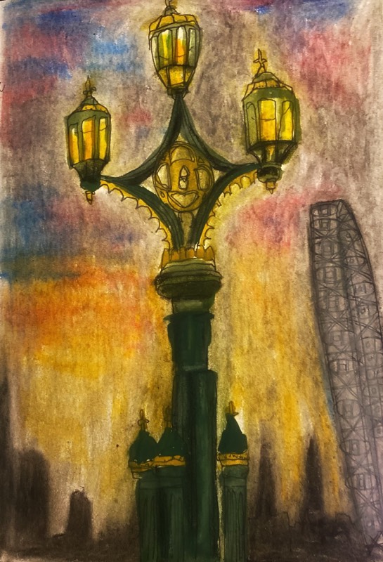 london by dylrogers24 (Watercolor, Pen, Oil pastel)