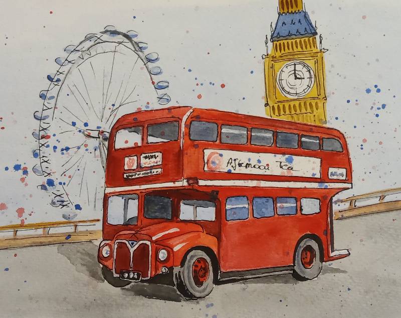 london by CsillaDee (Watercolor, Ink)