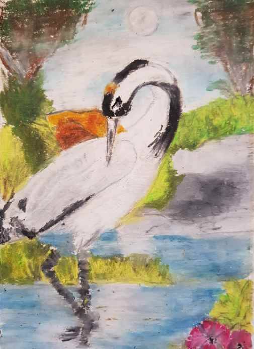 bird by Bury (Oil pastel)
