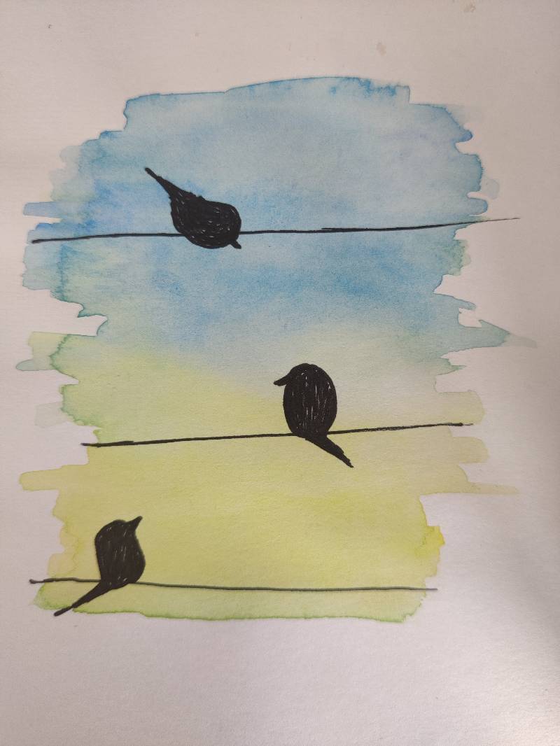 bird by Juee24 (Watercolor, Pen)