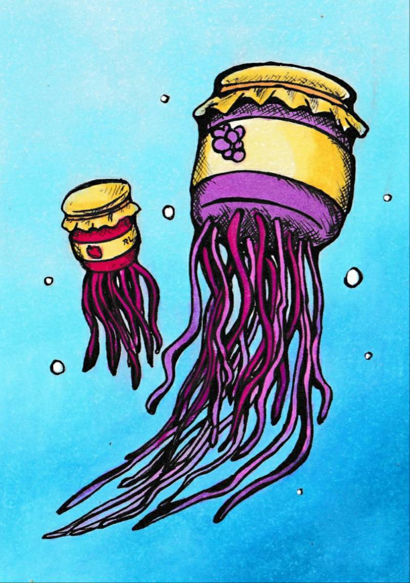 jellyfish by royslittlescribbles (Pen, Markers)