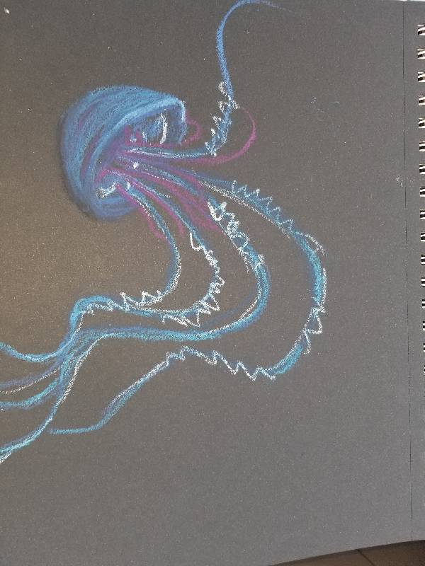jellyfish by draws_alot (Charcoal, Oil pastel, Soft pastel)