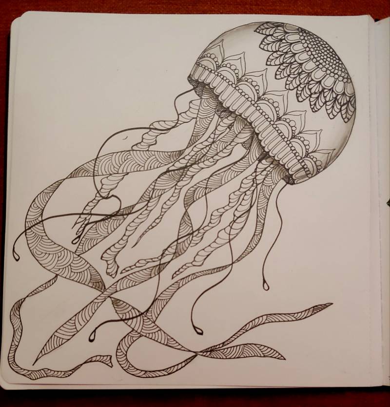 jellyfish by Happy_Gladys_Jean (Ink, Charcoal)