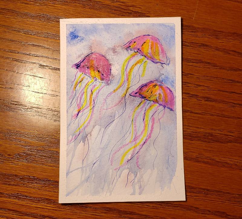 jellyfish by sp3c14Lk (Watercolor, Ink, Markers)