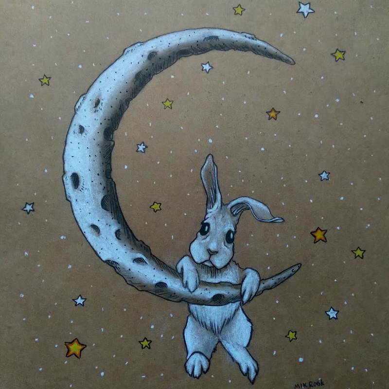 bunny by mikrook (Ink, Soft pastel, Charcoal)