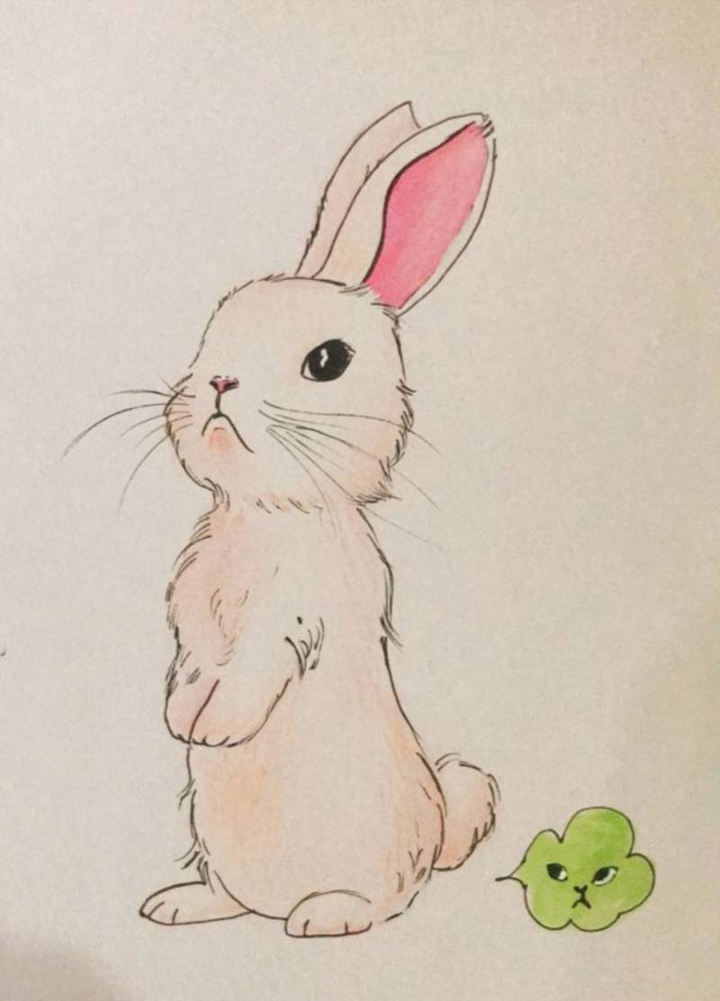 bunny by Nediii (Ink, Markers, Soft pastel)