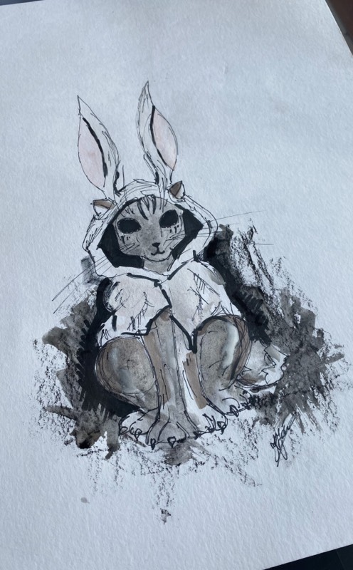 bunny by Kornelija (Markers, Watercolor, Soft pastel)