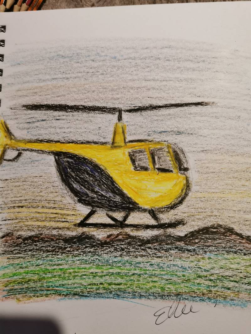 helicopter by ellie31coffee (Oil pastel)