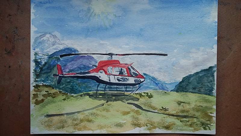 helicopter by michi1402 (Watercolor)