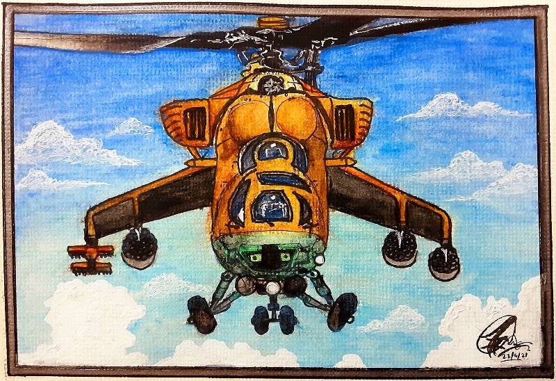 helicopter by AyeshaAnsari (Ink)