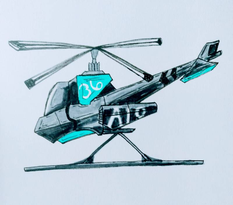 helicopter by Bigblue1174 (Pen, Markers)
