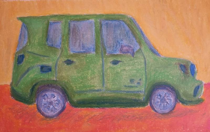 jeep by Newchance (Oil pastel)