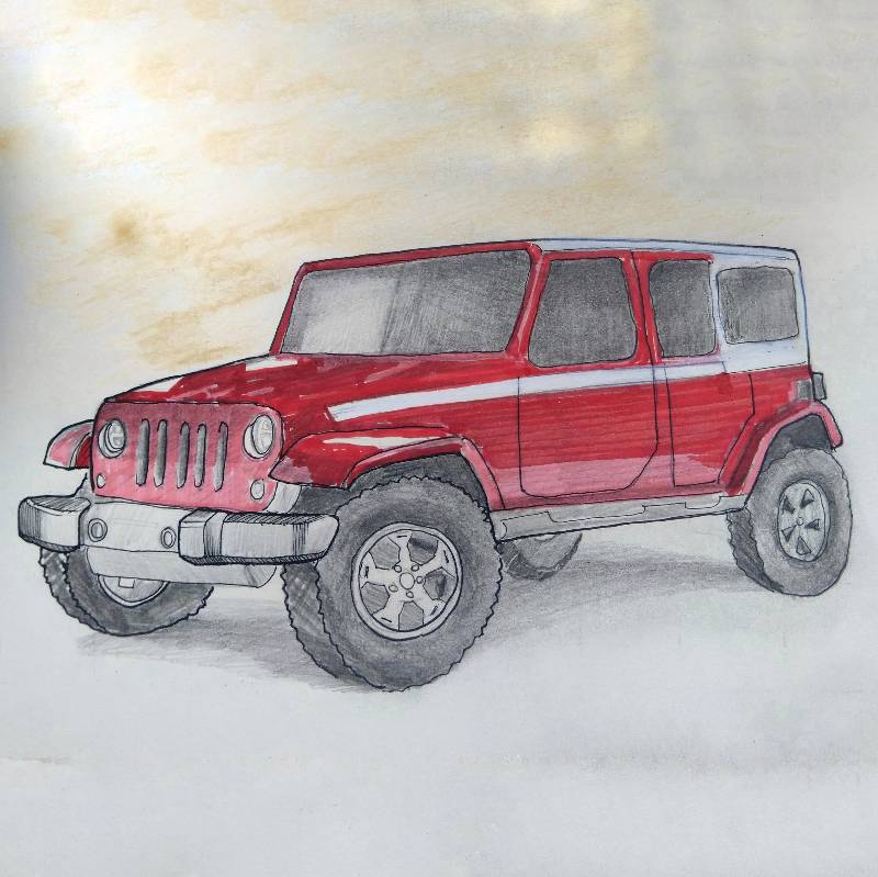 jeep by Johnny_ (Pencil, Pen, Markers, Colored pencil)