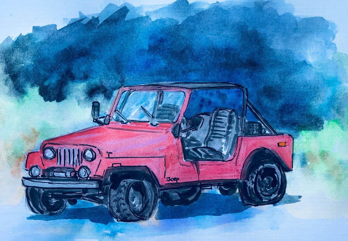 jeep by fairlawnbj (Watercolor, Pen)