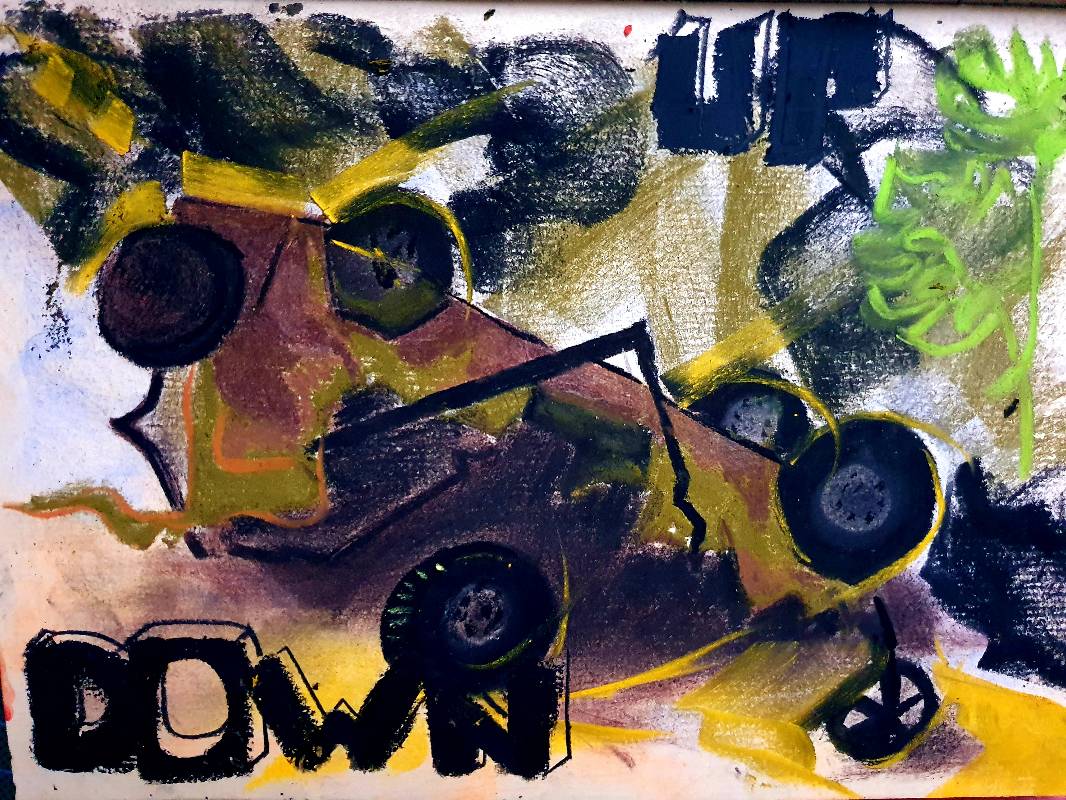 jeep by Rayly (Charcoal, Soft pastel, Oil pastel)