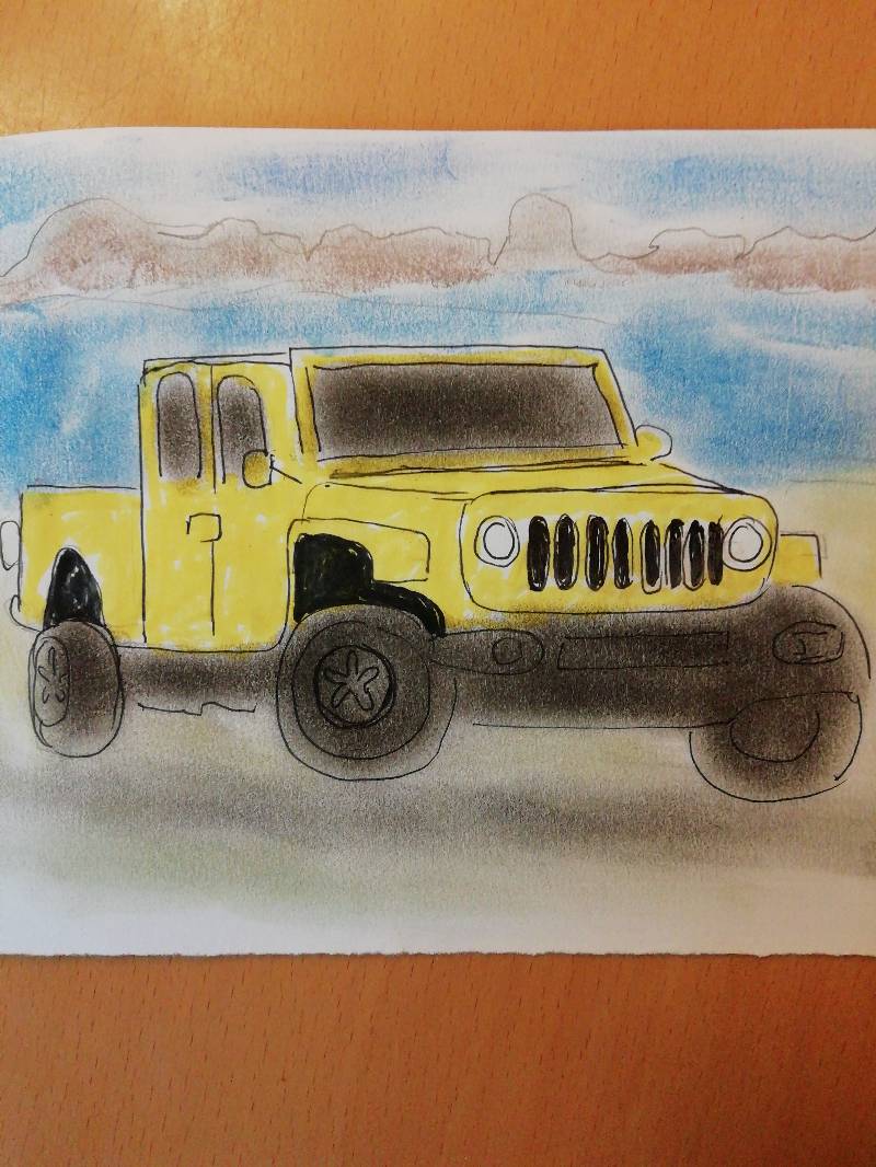 jeep by Ekisz (Markers, Soft pastel)