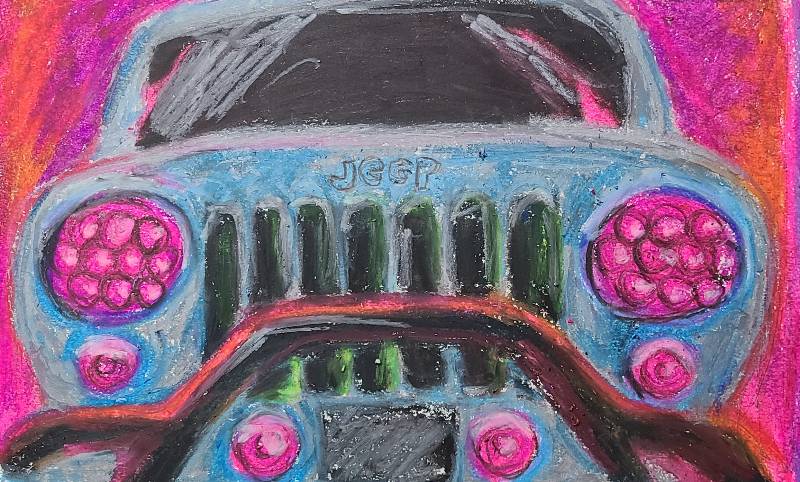 jeep by interior_painter_me (Oil pastel)