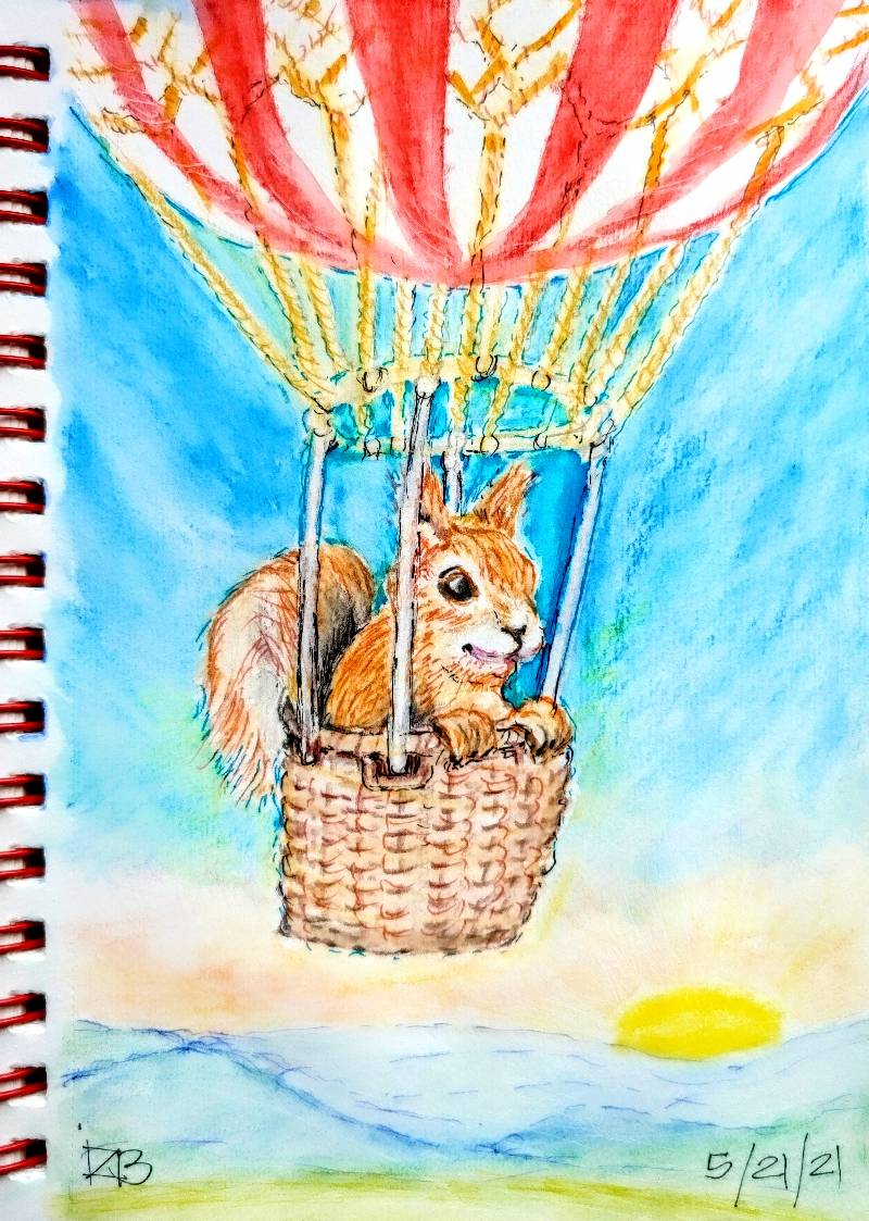 squirrel by xoflodacious (Watercolor, Pen, Markers)