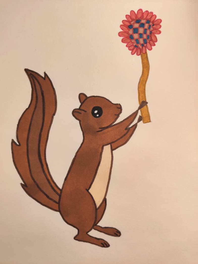 squirrel by Membrant (Pencil, Markers)