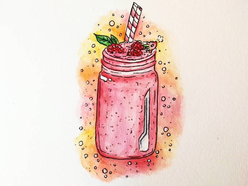 raspberry by Watercolor_Puppy_ (Watercolor, Ink)