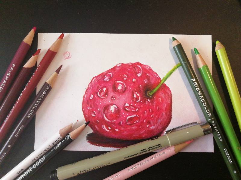 cherry by Watercolor_Puppy_ (Colored pencil, Ink)