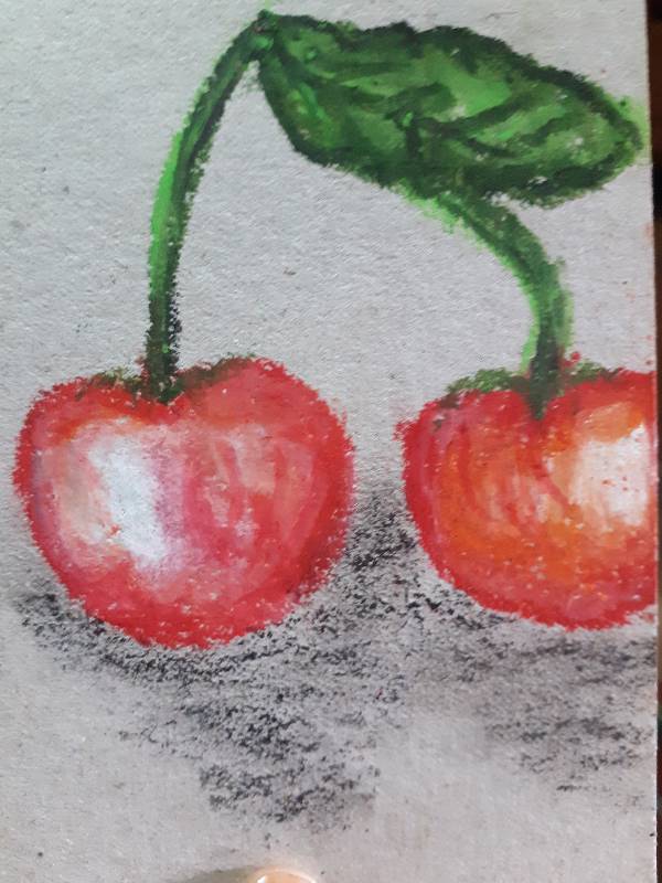 cherry by xyzzyx (Pencil, Pen, Oil pastel)