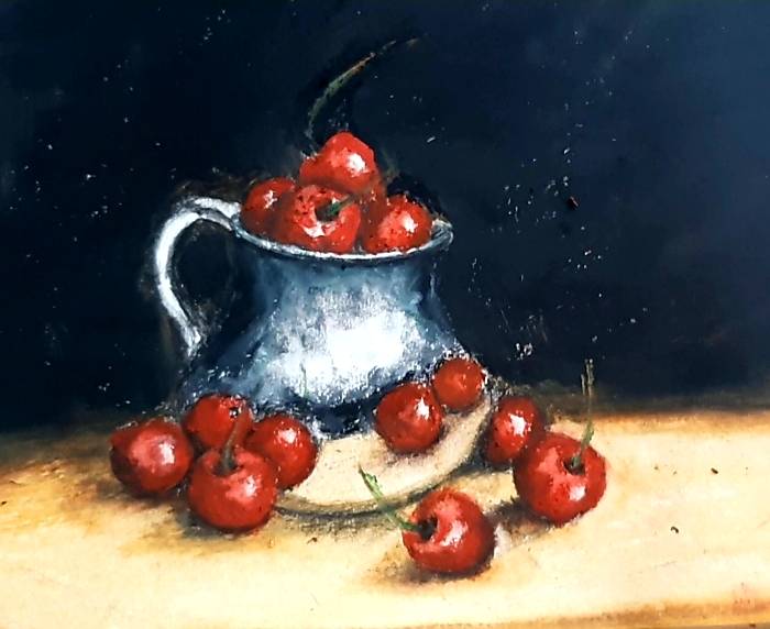 cherry by touches_of_pastel (Pencil, Colored pencil, Oil pastel)