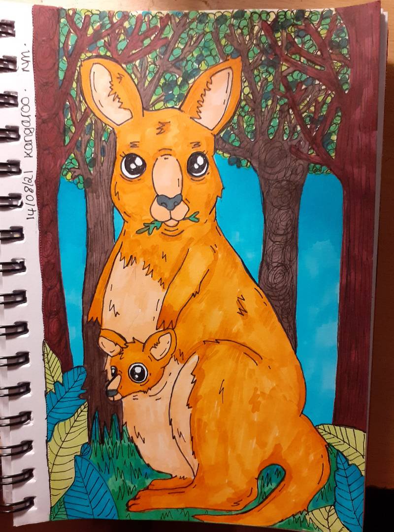 kangaroo by Nem (Pen, Markers)