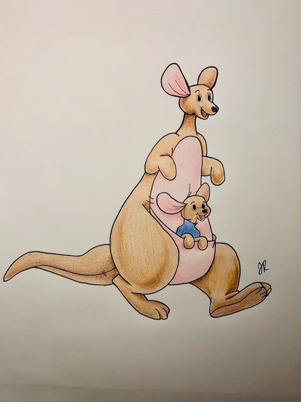 kangaroo by Jocelyn_ (Colored pencil, Ink, Pen)