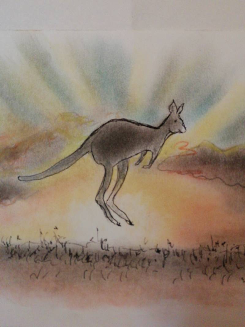 kangaroo by Ekisz (Soft pastel)
